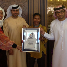 2014-Award-ceremony-of-the-Guinness-world-record-for-22Largest-Abaya22-Ivory-Grand-Hotel-Al-Barsha.-From-Left-Ayesha-Siddequa-N-Khalil-Abdulwahid-shefali-and-...